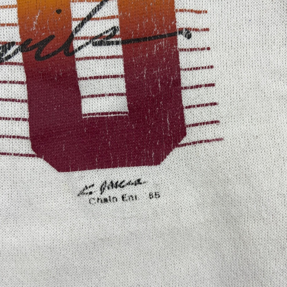 VTG 1985 Arizona State Sun Devils Sweatshirt Sz L White Soffe NFL Football - Picture 3 of 8